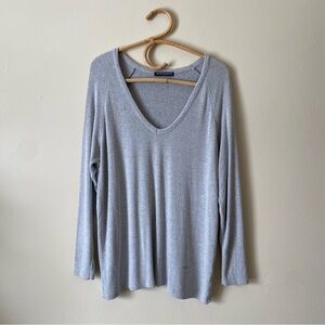 Brandy Melville Heathered Grey Long Sleeve Top